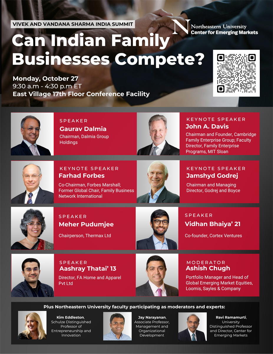 Family Business flyer Speakers at the family business summit at Northeastern U